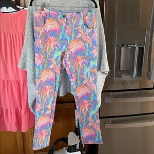 Gretchen Scott Cotton Spandex Piazza Jeans Floral XL Pants